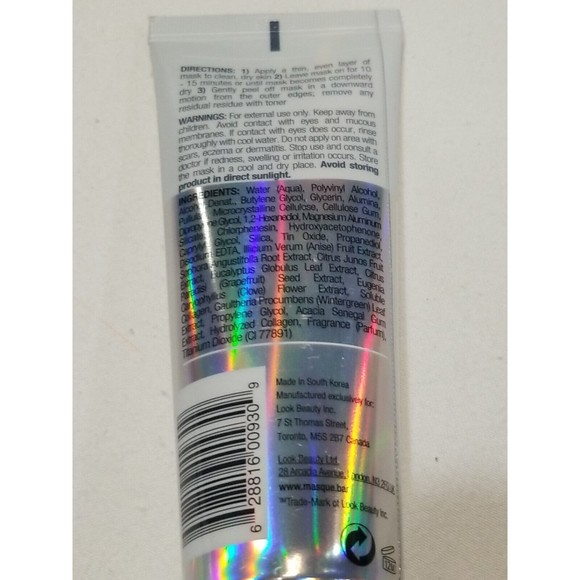 Masque Bar 1 Holographic Foil 2 Luminizing Charcoal Peel Off Masks Lot Of 3 Tube - Picture 3 of 5